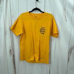 Anti Social Social Club Men’s Adult Medium 100% Cotton Tee Yellow